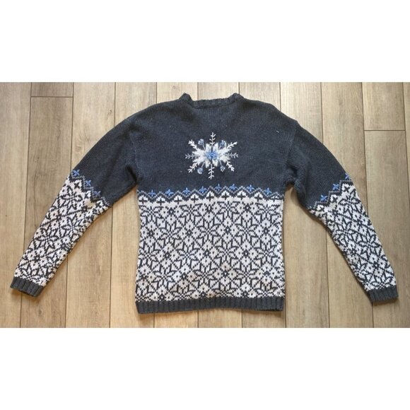 Nutcracker Snowflake Knit Grandma Cardigan Christmas Winter Sweater Size Small - Picture 11 of 11